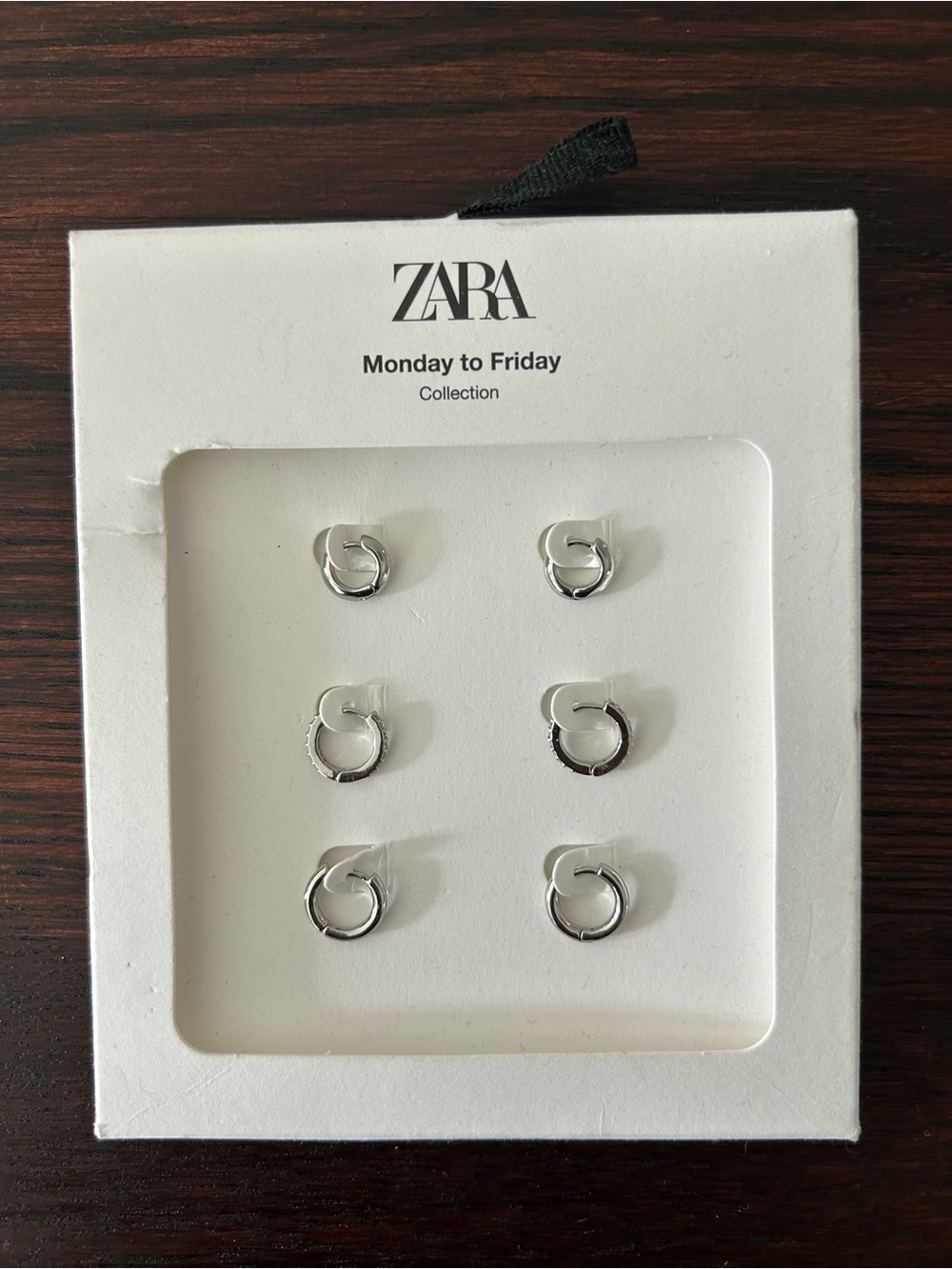 ZARA Silver Hoop Earring Set - Trio of Polished Hoops